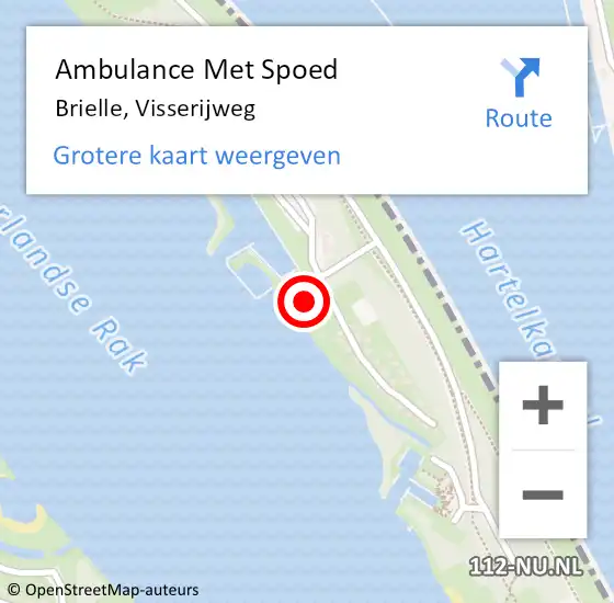 Locatie op kaart van de 112 melding: Ambulance Met Spoed Naar Brielle, Visserijweg op 29 mei 2023 14:36