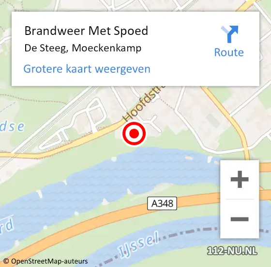 Locatie op kaart van de 112 melding: Brandweer Met Spoed Naar De Steeg, Moeckenkamp op 29 mei 2023 22:02