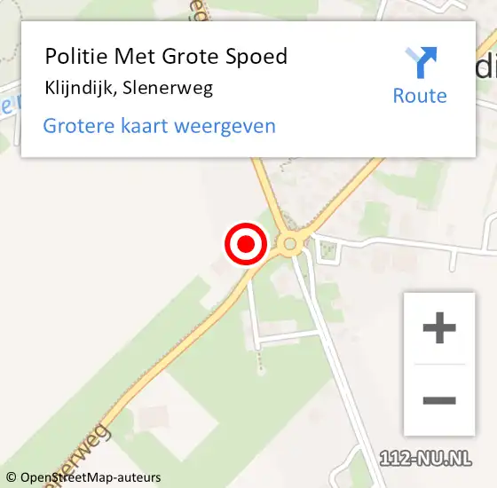 Locatie op kaart van de 112 melding: Politie Met Grote Spoed Naar Klijndijk, Slenerweg op 29 mei 2023 22:58