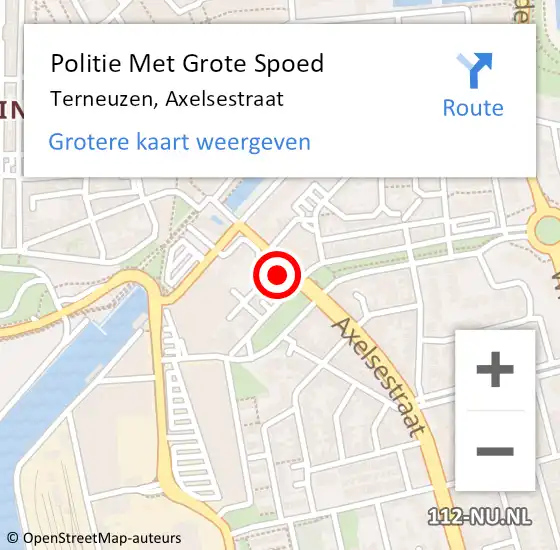 Locatie op kaart van de 112 melding: Politie Met Grote Spoed Naar Terneuzen, Axelsestraat op 30 mei 2023 02:43