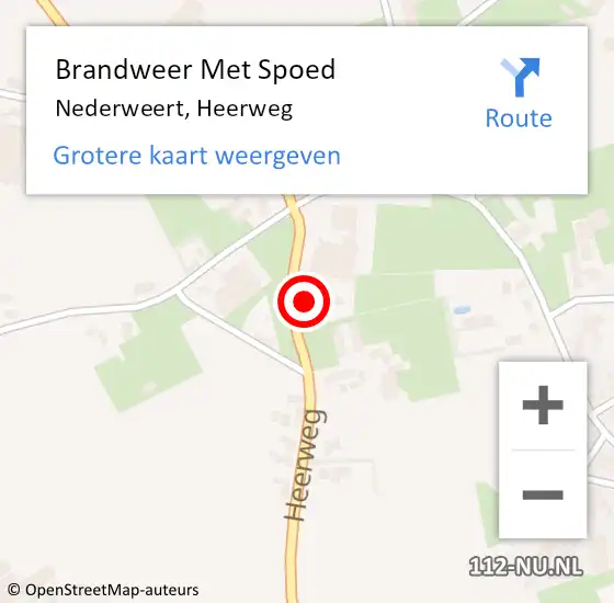 Locatie op kaart van de 112 melding: Brandweer Met Spoed Naar Nederweert, Heerweg op 30 mei 2023 04:39