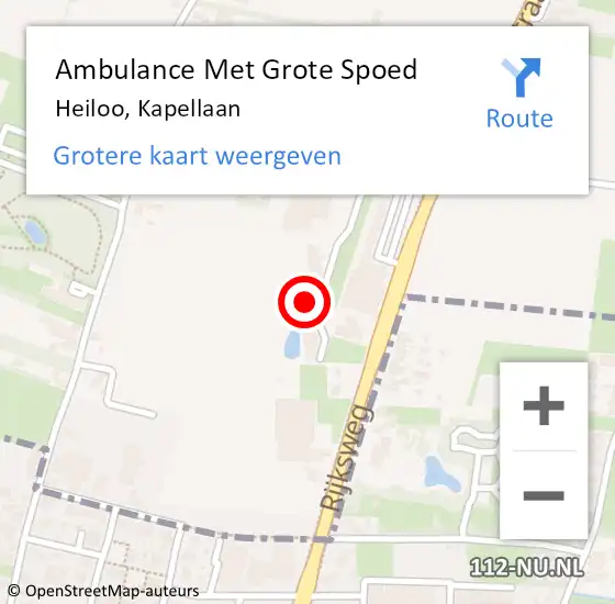 Locatie op kaart van de 112 melding: Ambulance Met Grote Spoed Naar Heiloo, Kapellaan op 30 mei 2023 04:43