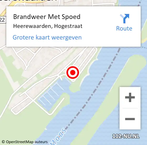 Locatie op kaart van de 112 melding: Brandweer Met Spoed Naar Heerewaarden, Hogestraat op 30 mei 2023 05:53