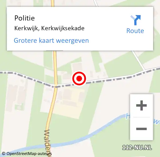 Locatie op kaart van de 112 melding: Politie Kerkwijk, Kerkwijksekade op 30 mei 2023 07:36