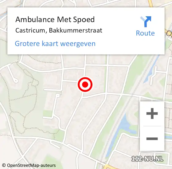 Locatie op kaart van de 112 melding: Ambulance Met Spoed Naar Castricum, Bakkummerstraat op 30 mei 2023 08:30