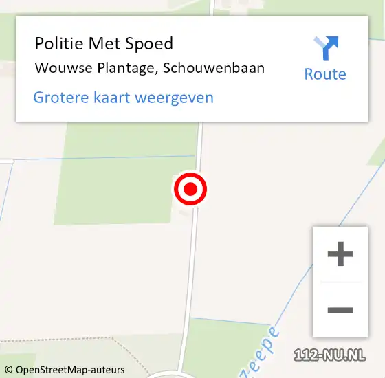 Locatie op kaart van de 112 melding: Politie Met Spoed Naar Wouwse Plantage, Schouwenbaan op 30 mei 2023 12:28