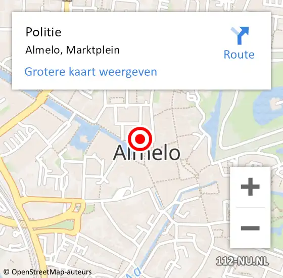 Locatie op kaart van de 112 melding: Politie Almelo, Marktplein op 30 mei 2023 12:56
