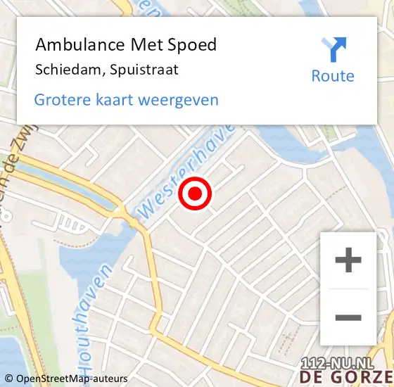 Locatie op kaart van de 112 melding: Ambulance Met Spoed Naar Schiedam, Spuistraat op 30 mei 2023 13:56