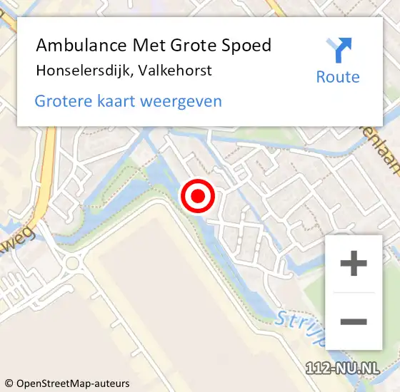 Locatie op kaart van de 112 melding: Ambulance Met Grote Spoed Naar Honselersdijk, Valkehorst op 30 mei 2023 14:31