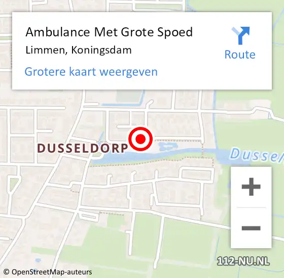 Locatie op kaart van de 112 melding: Ambulance Met Grote Spoed Naar Limmen, Koningsdam op 30 mei 2023 18:15
