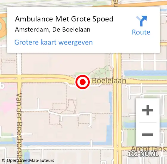 Locatie op kaart van de 112 melding: Ambulance Met Grote Spoed Naar Amsterdam, De Boelelaan op 27 augustus 2014 10:31