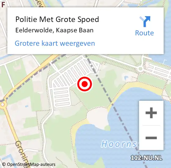 Locatie op kaart van de 112 melding: Politie Met Grote Spoed Naar Eelderwolde, Kaapse Baan op 30 mei 2023 21:42