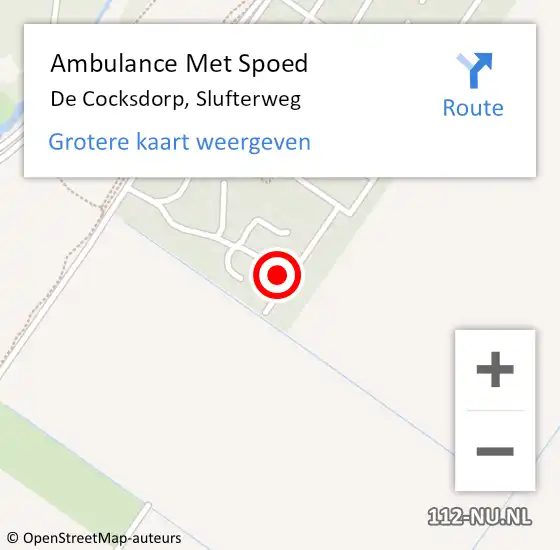 Locatie op kaart van de 112 melding: Ambulance Met Spoed Naar De Cocksdorp, Slufterweg op 31 mei 2023 09:04