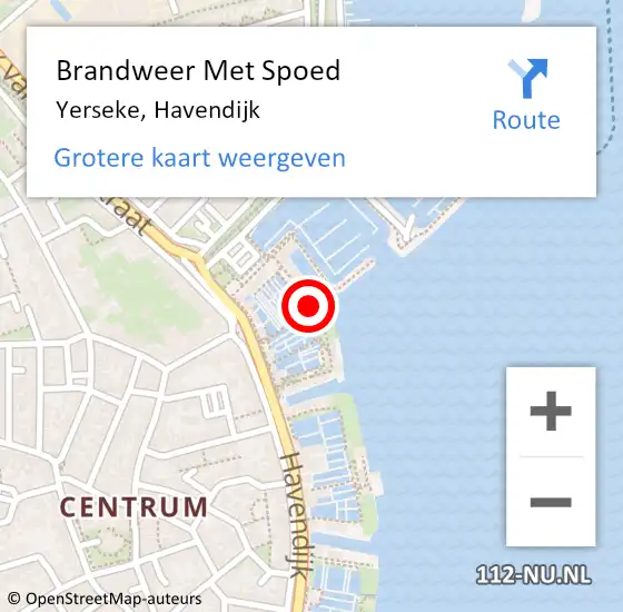 Locatie op kaart van de 112 melding: Brandweer Met Spoed Naar Yerseke, Havendijk op 31 mei 2023 09:27