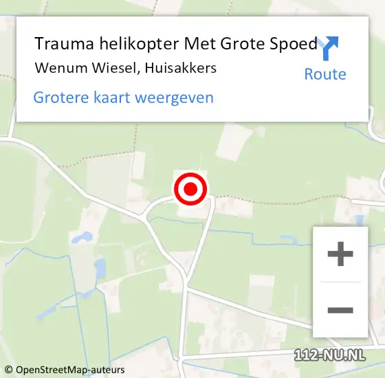 Locatie op kaart van de 112 melding: Trauma helikopter Met Grote Spoed Naar Wenum Wiesel, Huisakkers op 31 mei 2023 10:23