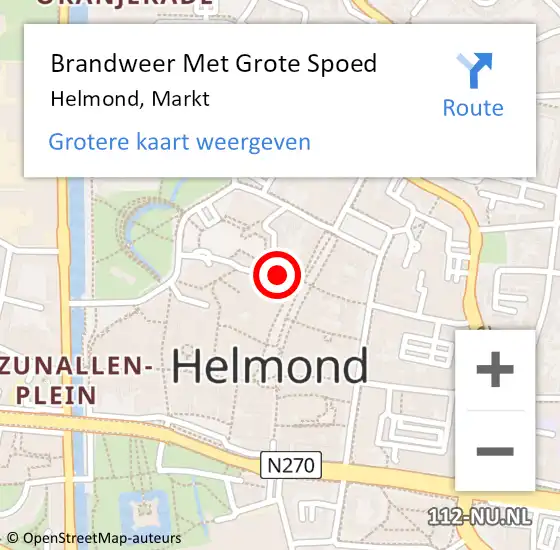 Locatie op kaart van de 112 melding: Brandweer Met Grote Spoed Naar Helmond, Markt op 31 mei 2023 12:32