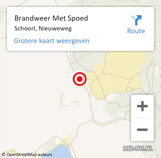 Locatie op kaart van de 112 melding: Brandweer Met Spoed Naar Schoorl, Nieuweweg op 27 augustus 2014 11:48