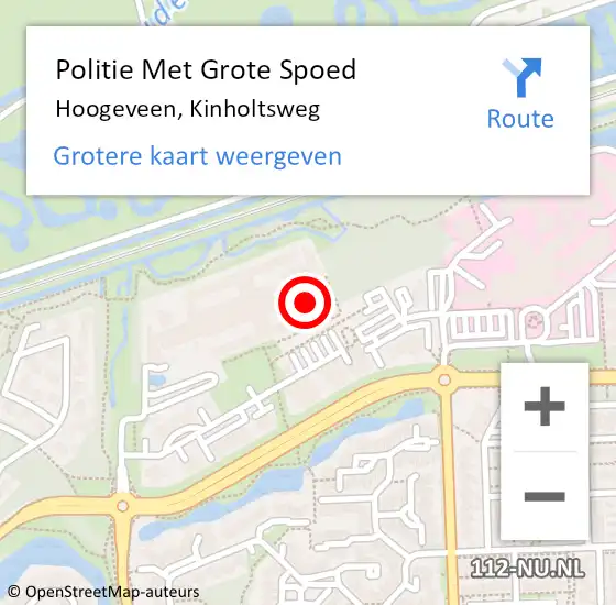 Locatie op kaart van de 112 melding: Politie Met Grote Spoed Naar Hoogeveen, Kinholtsweg op 31 mei 2023 13:50