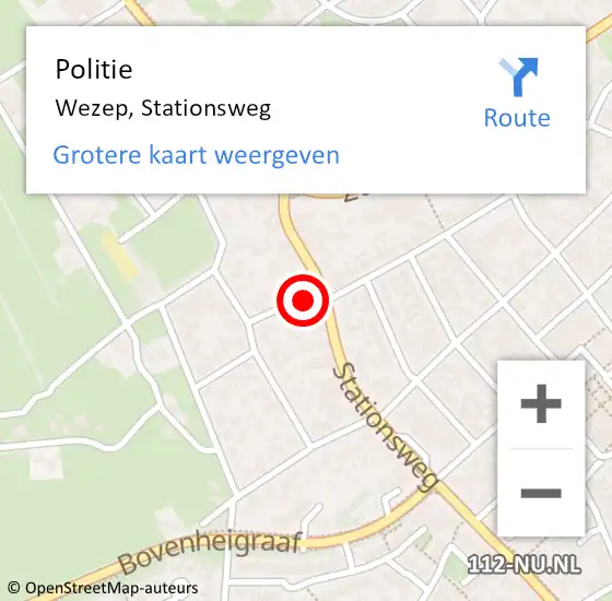 Locatie op kaart van de 112 melding: Politie Wezep, Stationsweg op 31 mei 2023 13:55