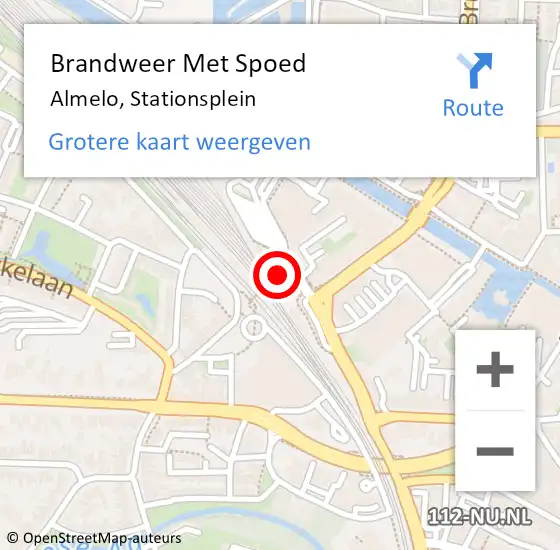 Locatie op kaart van de 112 melding: Brandweer Met Spoed Naar Almelo, Stationsplein op 31 mei 2023 16:55