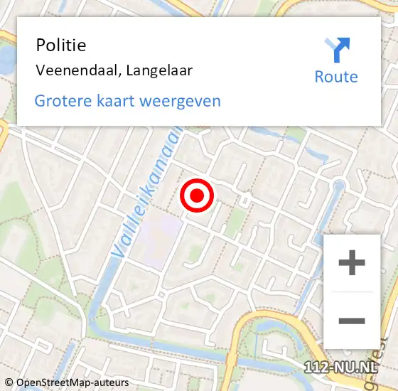 Locatie op kaart van de 112 melding: Politie Veenendaal, Langelaar op 31 mei 2023 21:03
