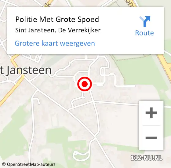 Locatie op kaart van de 112 melding: Politie Met Grote Spoed Naar Sint Jansteen, De Verrekijker op 31 mei 2023 22:41