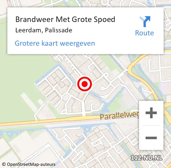 Locatie op kaart van de 112 melding: Brandweer Met Grote Spoed Naar Leerdam, Palissade op 1 juni 2023 04:30