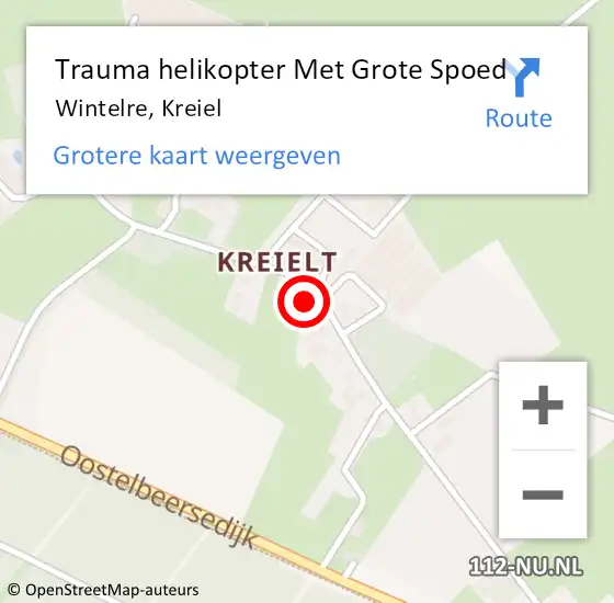 Locatie op kaart van de 112 melding: Trauma helikopter Met Grote Spoed Naar Wintelre, Kreiel op 1 juni 2023 07:30