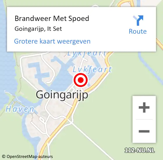 Locatie op kaart van de 112 melding: Brandweer Met Spoed Naar Goingarijp, It Set op 1 juni 2023 09:18