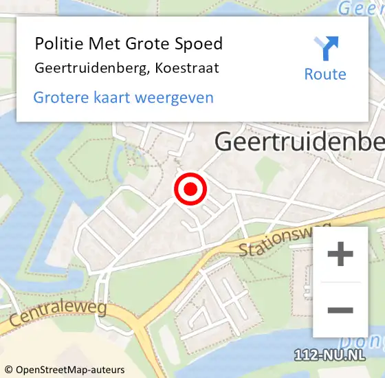 Locatie op kaart van de 112 melding: Politie Met Grote Spoed Naar Geertruidenberg, Koestraat op 1 juni 2023 14:38