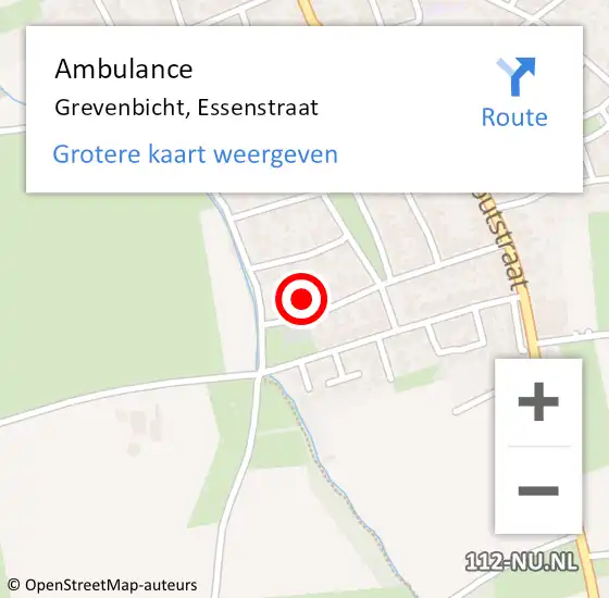 Locatie op kaart van de 112 melding: Ambulance Grevenbicht, Essenstraat op 27 augustus 2014 13:31