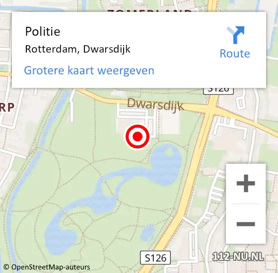 Locatie op kaart van de 112 melding: Politie Rotterdam, Dwarsdijk op 1 juni 2023 16:21