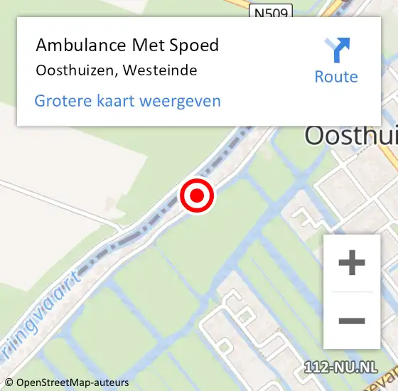 Locatie op kaart van de 112 melding: Ambulance Met Spoed Naar Oosthuizen, Westeinde op 1 juni 2023 16:43