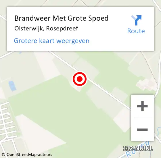 Locatie op kaart van de 112 melding: Brandweer Met Grote Spoed Naar Oisterwijk, Rosepdreef op 1 juni 2023 18:42