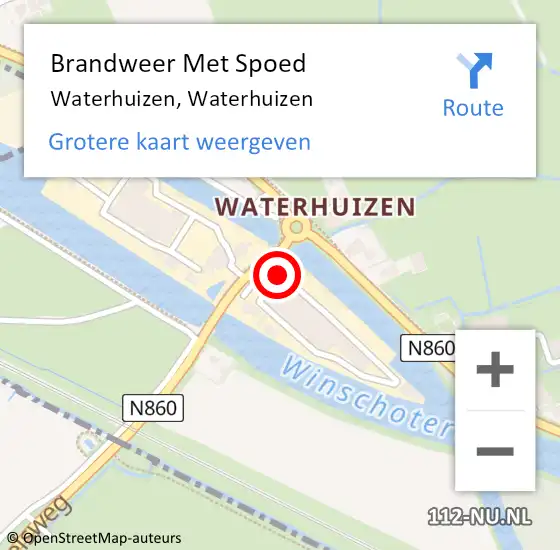 Locatie op kaart van de 112 melding: Brandweer Met Spoed Naar Waterhuizen, Waterhuizen op 1 juni 2023 19:19