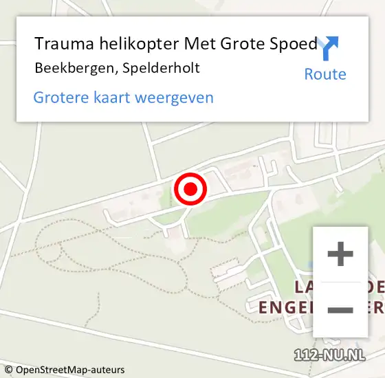 Locatie op kaart van de 112 melding: Trauma helikopter Met Grote Spoed Naar Beekbergen, Spelderholt op 1 juni 2023 20:18