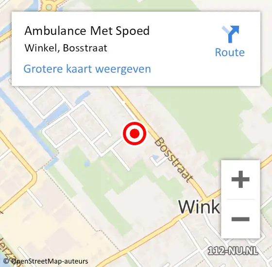 Locatie op kaart van de 112 melding: Ambulance Met Spoed Naar Winkel, Bosstraat op 2 juni 2023 00:59