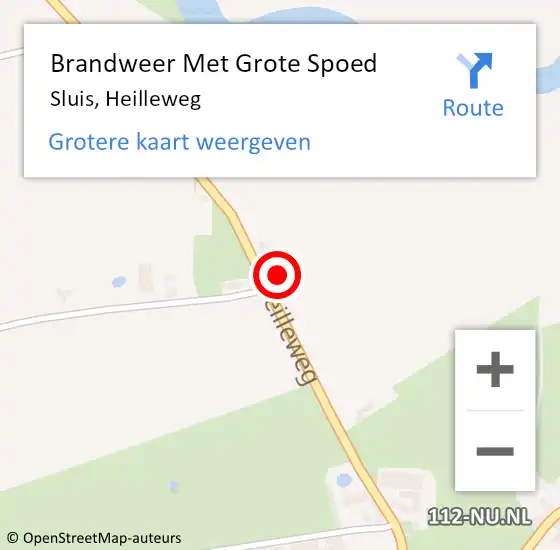 Locatie op kaart van de 112 melding: Brandweer Met Grote Spoed Naar Sluis, Heilleweg op 2 juni 2023 08:50