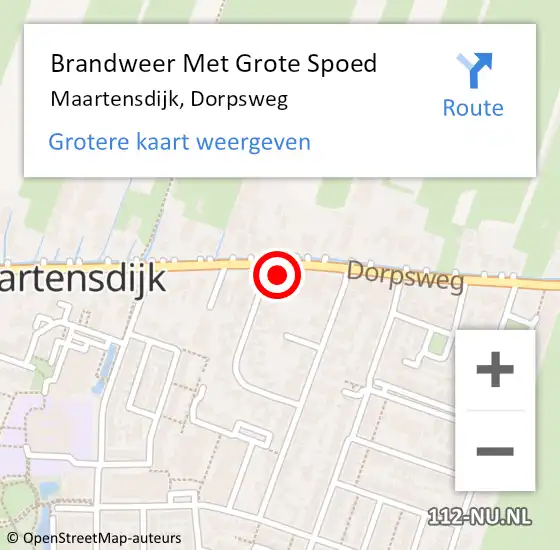Locatie op kaart van de 112 melding: Brandweer Met Grote Spoed Naar Maartensdijk, Dorpsweg op 2 juni 2023 09:08