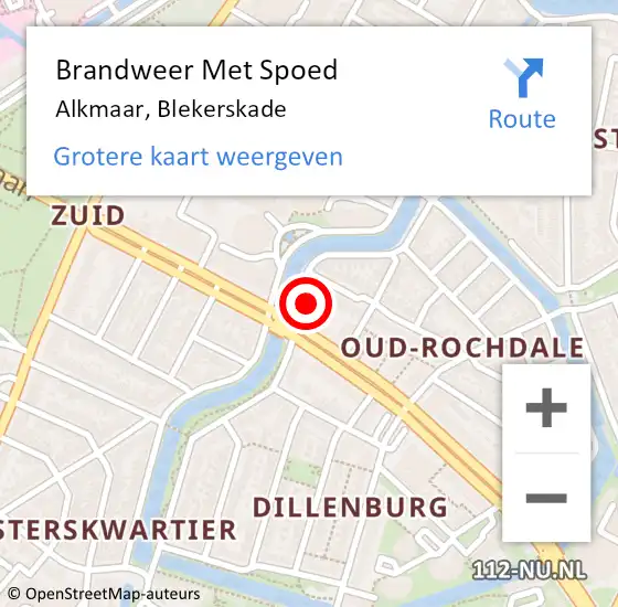 Locatie op kaart van de 112 melding: Brandweer Met Spoed Naar Alkmaar, Blekerskade op 2 juni 2023 09:30
