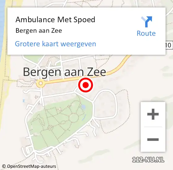 Locatie op kaart van de 112 melding: Ambulance Met Spoed Naar Bergen aan Zee op 2 juni 2023 14:25