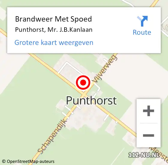 Locatie op kaart van de 112 melding: Brandweer Met Spoed Naar Punthorst op 2 juni 2023 16:37