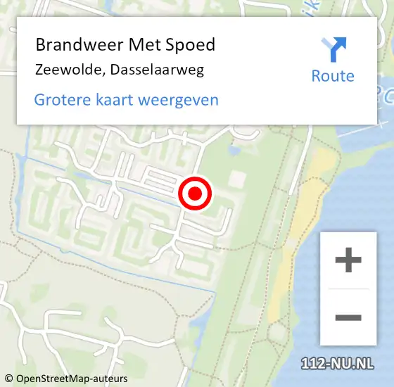 Locatie op kaart van de 112 melding: Brandweer Met Spoed Naar Zeewolde, Dasselaarweg op 2 juni 2023 18:03