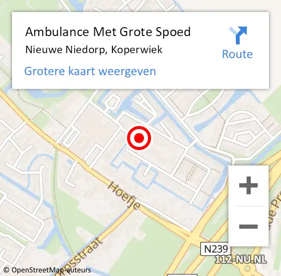 Locatie op kaart van de 112 melding: Ambulance Met Grote Spoed Naar Nieuwe Niedorp, Koperwiek op 2 juni 2023 23:32