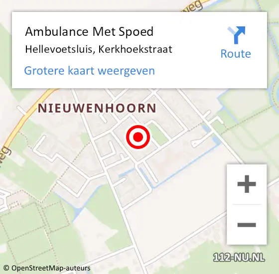 Locatie op kaart van de 112 melding: Ambulance Met Spoed Naar Hellevoetsluis, Kerkhoekstraat op 3 juni 2023 02:35