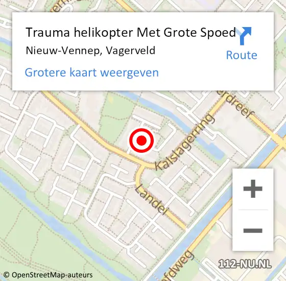 Locatie op kaart van de 112 melding: Trauma helikopter Met Grote Spoed Naar Nieuw-Vennep, Vagerveld op 3 juni 2023 06:24