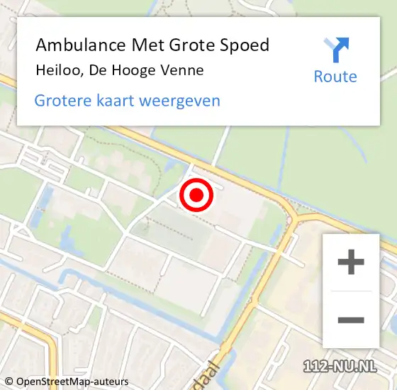 Locatie op kaart van de 112 melding: Ambulance Met Grote Spoed Naar Heiloo, De Hooge Venne op 3 juni 2023 09:54