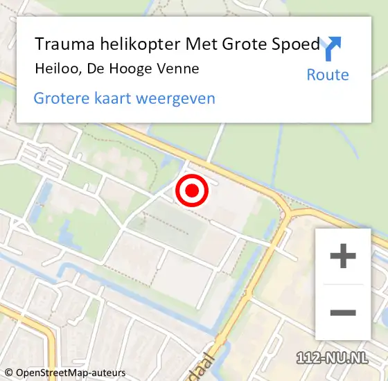 Locatie op kaart van de 112 melding: Trauma helikopter Met Grote Spoed Naar Heiloo, De Hooge Venne op 3 juni 2023 09:56
