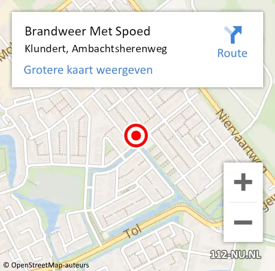 Locatie op kaart van de 112 melding: Brandweer Met Spoed Naar Klundert, Ambachtsherenweg op 3 juni 2023 10:53
