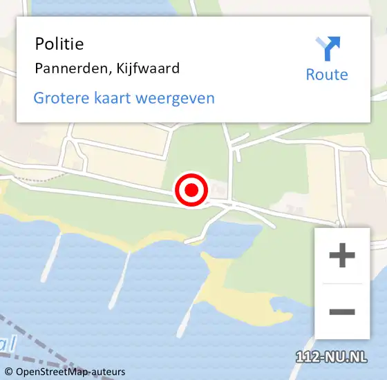 Locatie op kaart van de 112 melding: Politie Pannerden, Kijfwaard op 3 juni 2023 11:00